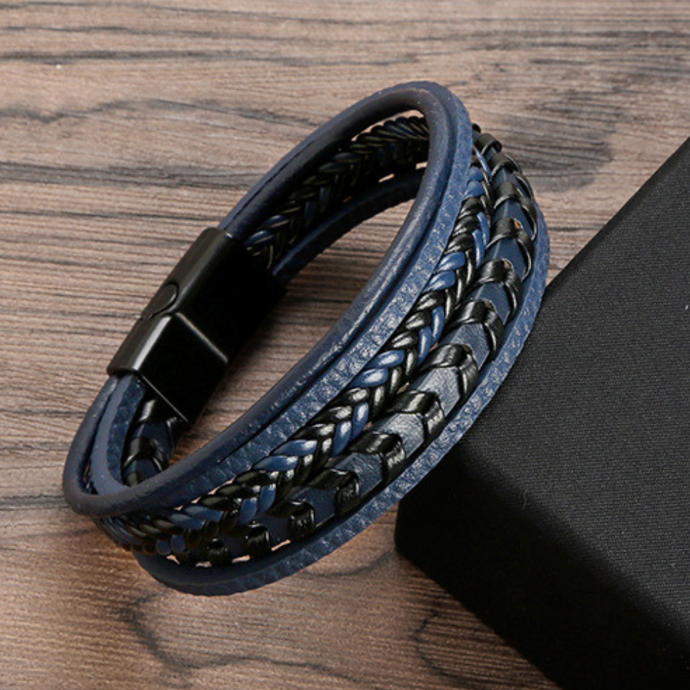 Ragnar Band - Leren Gevlochten Viking Armband