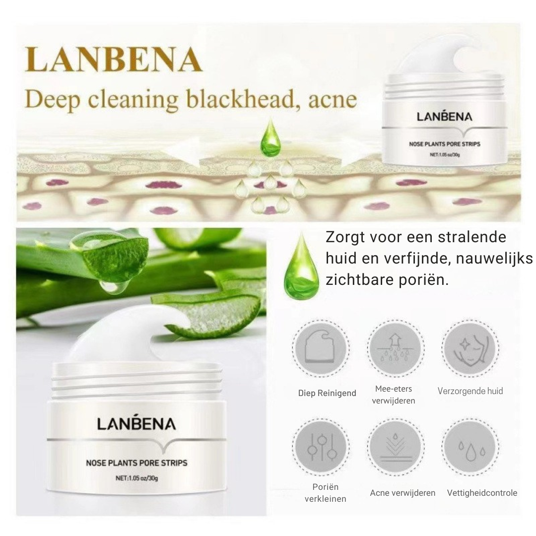 Lanbena - Blackhead Neus Masker (Nu met 60 Gratis absorberende doekjes)