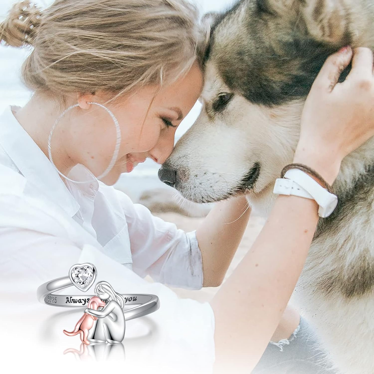 Wild Whisper - Ring met hondenicoon (Rose)