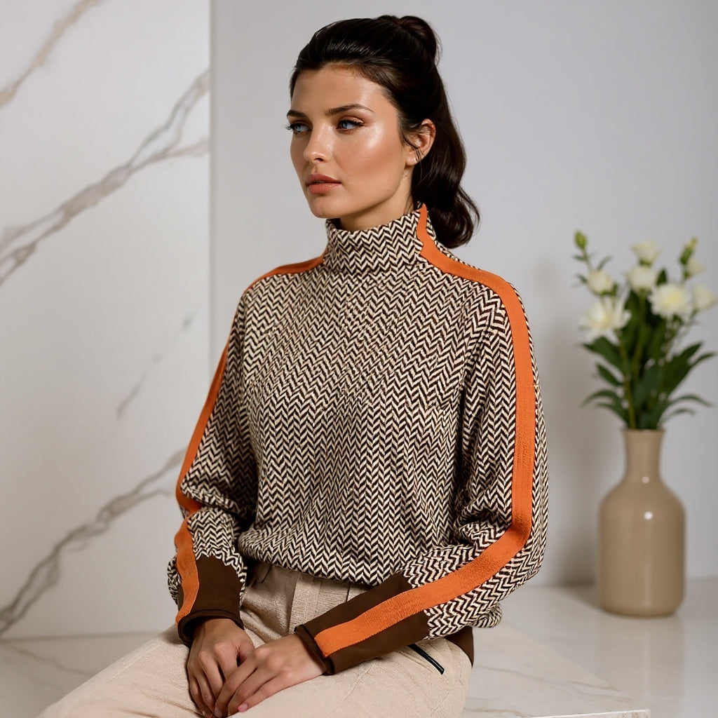 ADELLE - Gebreide Coltrui met Strepen