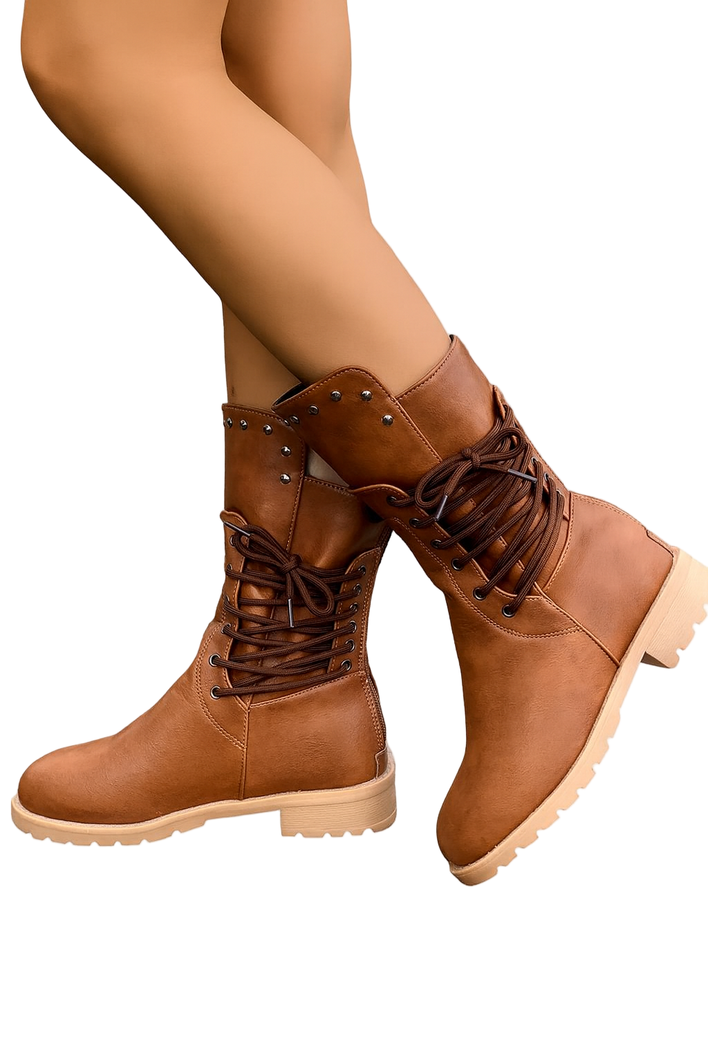 Sienna - Veterlaars met stevige profielzool en verfijnd design