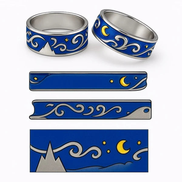Starry Bond – Van Gogh Koppelringen (1+1 aanbieding)