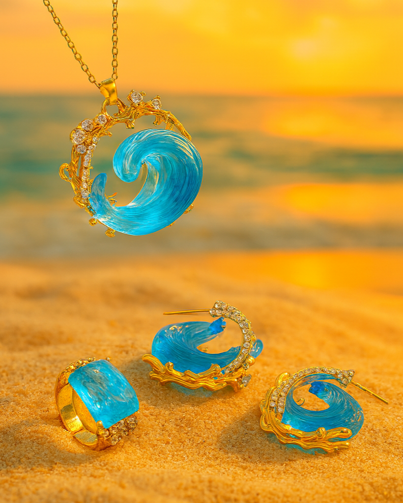 Splendore - Elegante Golvenset 2 + 1 Deal (Oorbellen, Ketting en Gratis Ring)