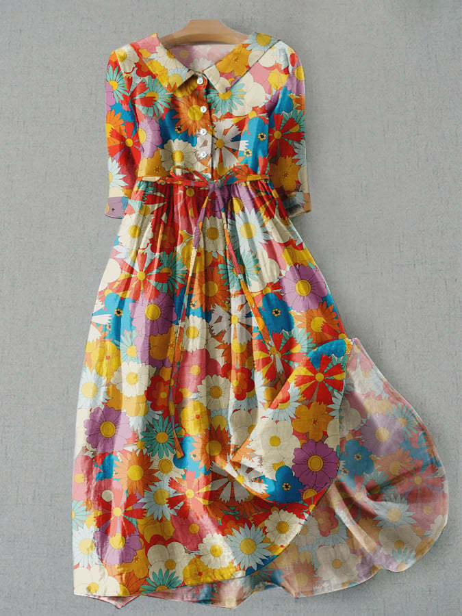 Dahlia – Bloemenpracht maxi-jurk