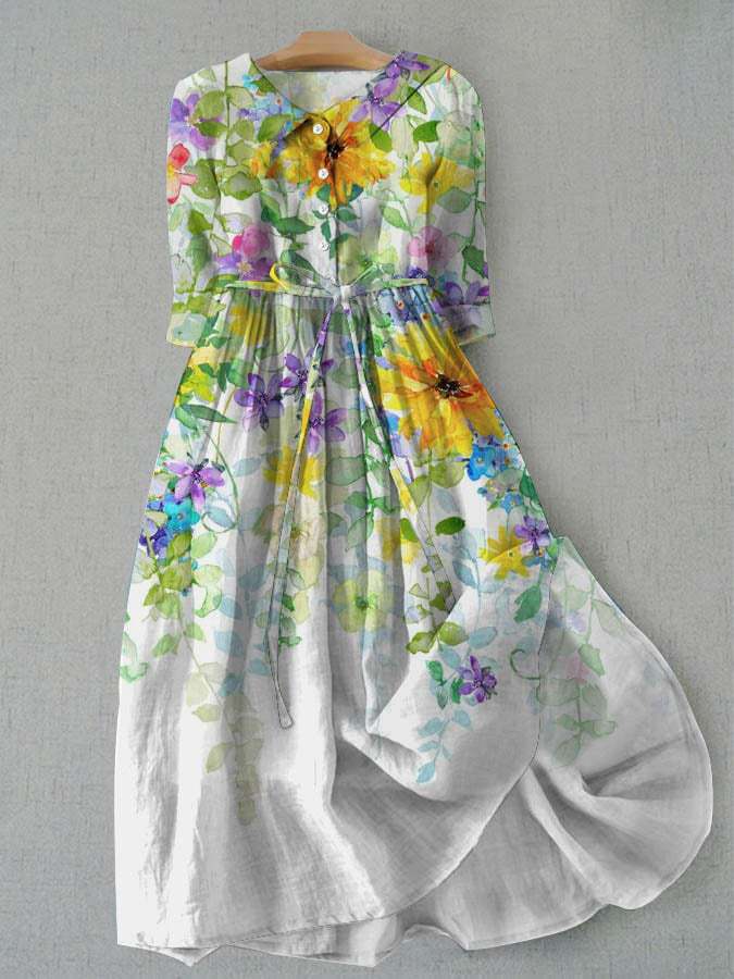Dahlia – Bloemenpracht maxi-jurk