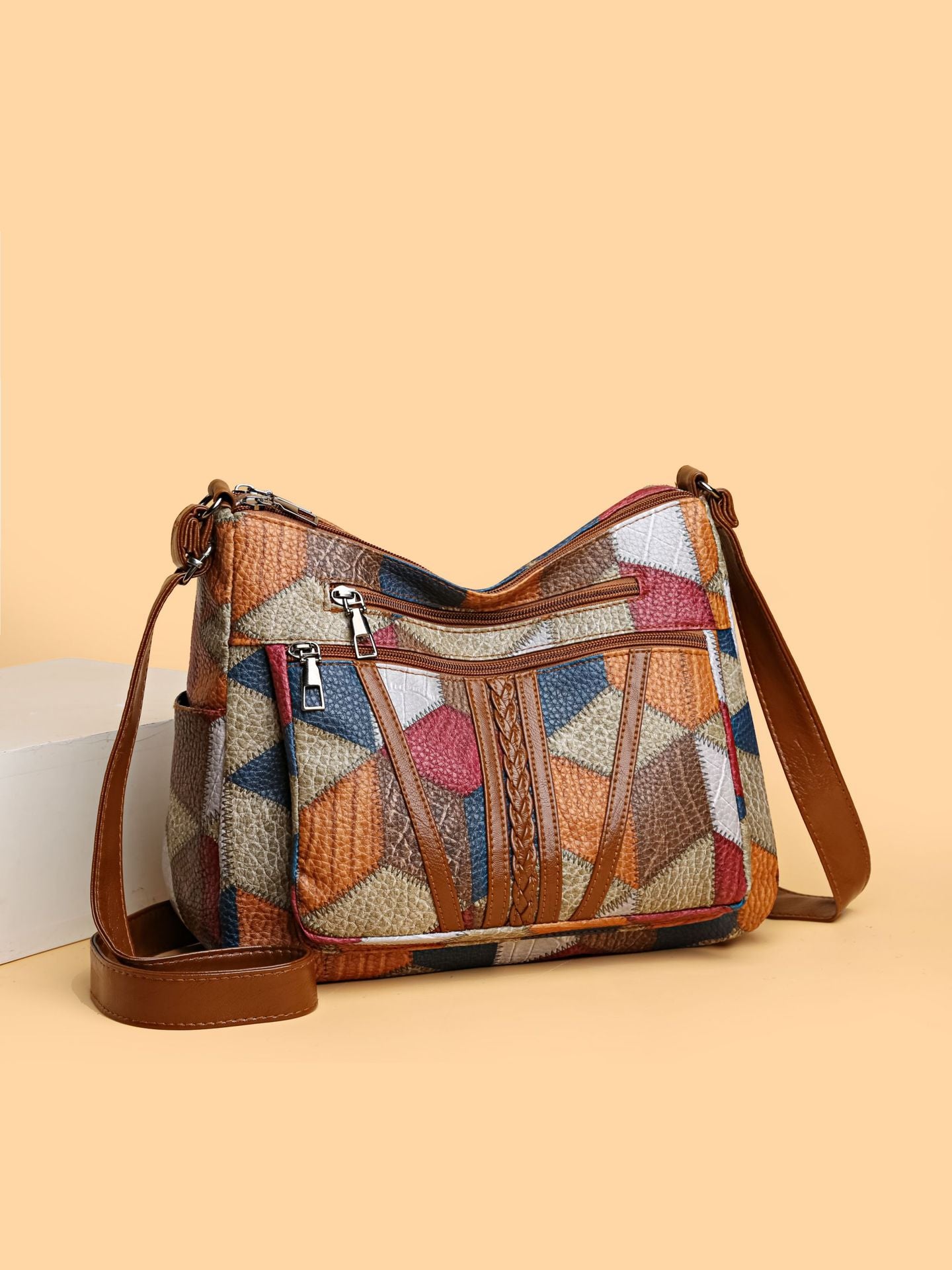 Mozaïek Leren Handtas