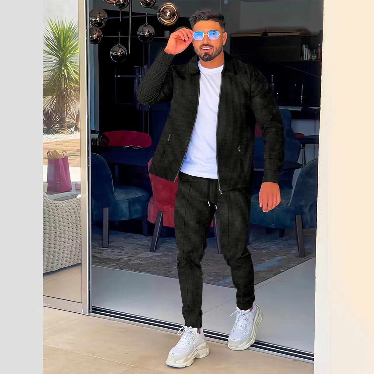 Nordevor – Heren Waffle Knit Zip Set