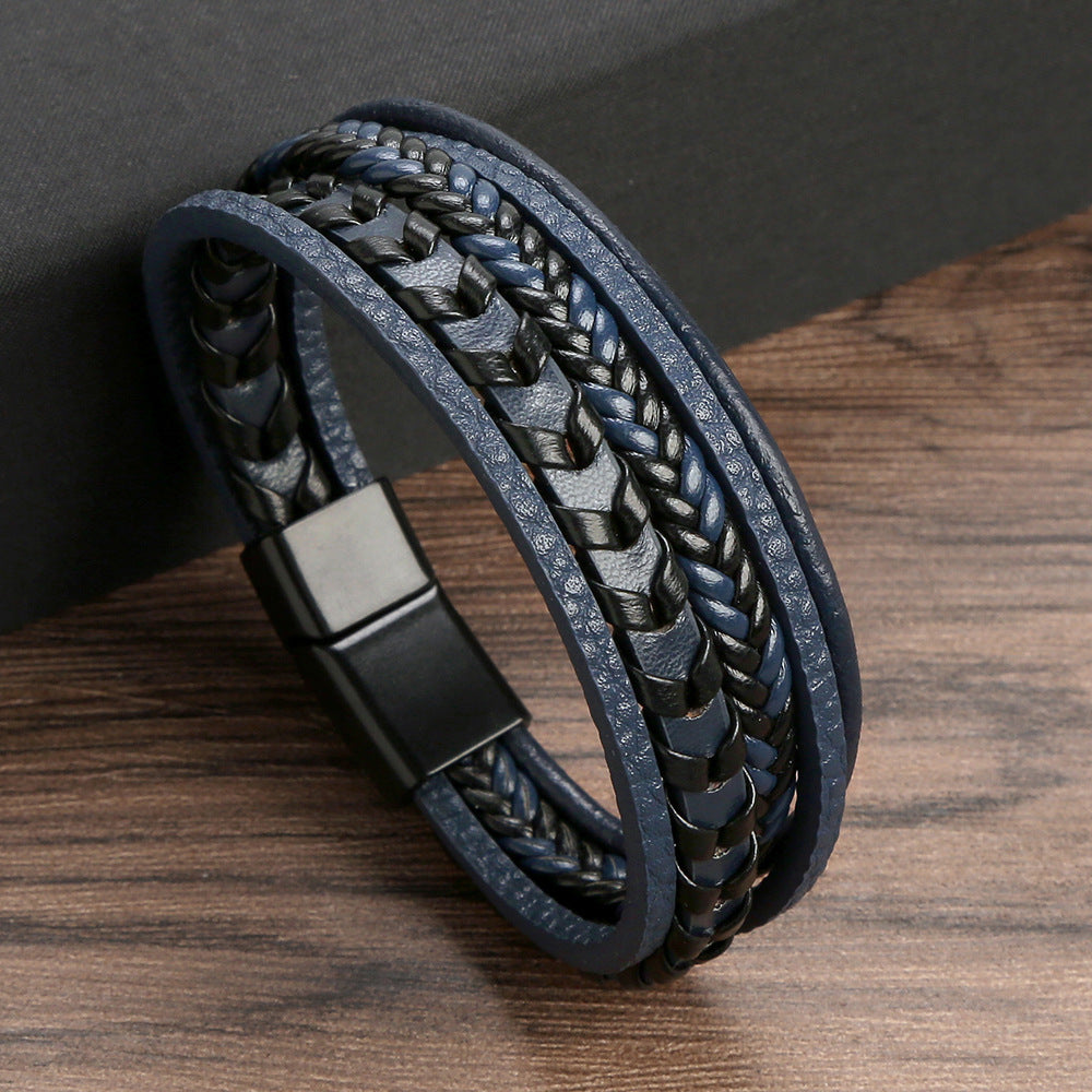 Ragnar Band - Leren Gevlochten Viking Armband