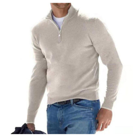 James - heren pullover met quarter zip