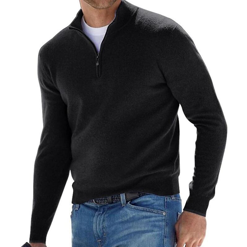 James - heren pullover met quarter zip