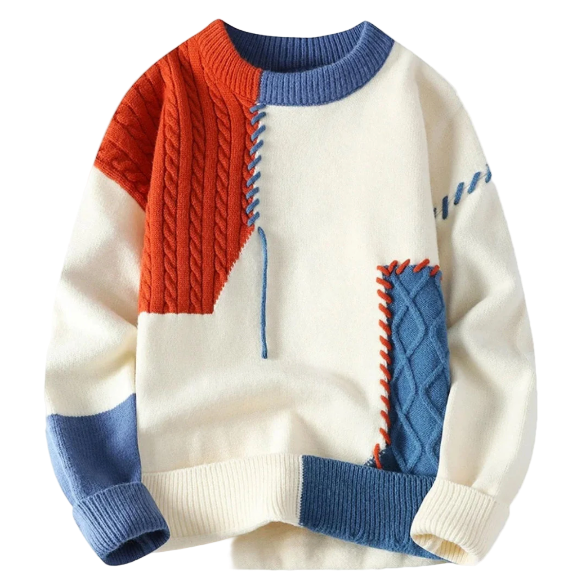 Ezaro - Patchwork Trui met Karakter