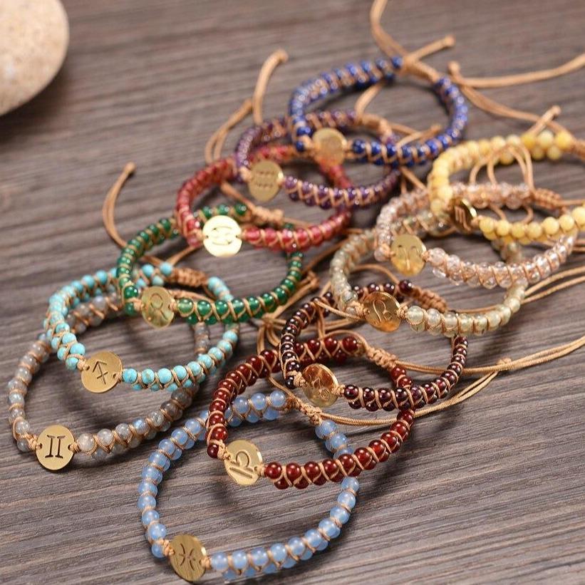 Trendido - 12 Sterrenbeelden Armband met Natuursteen