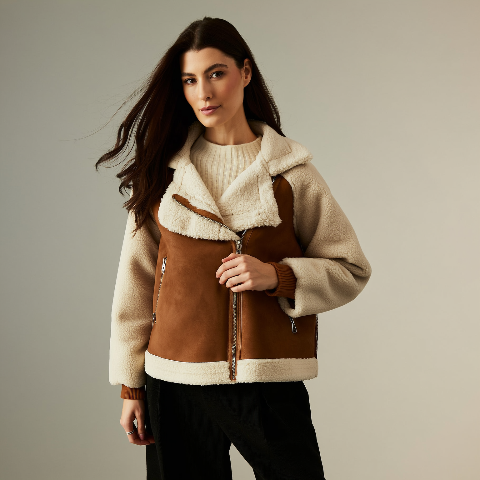 sairan - suéde jas van lamswol