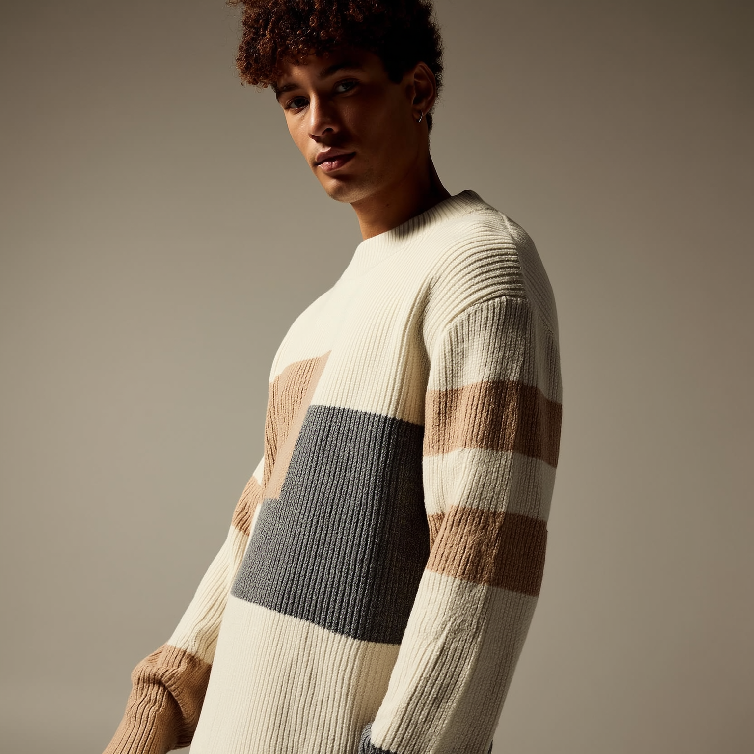 Ezaro - Asymmetrische Patchwork Trui met Karakter