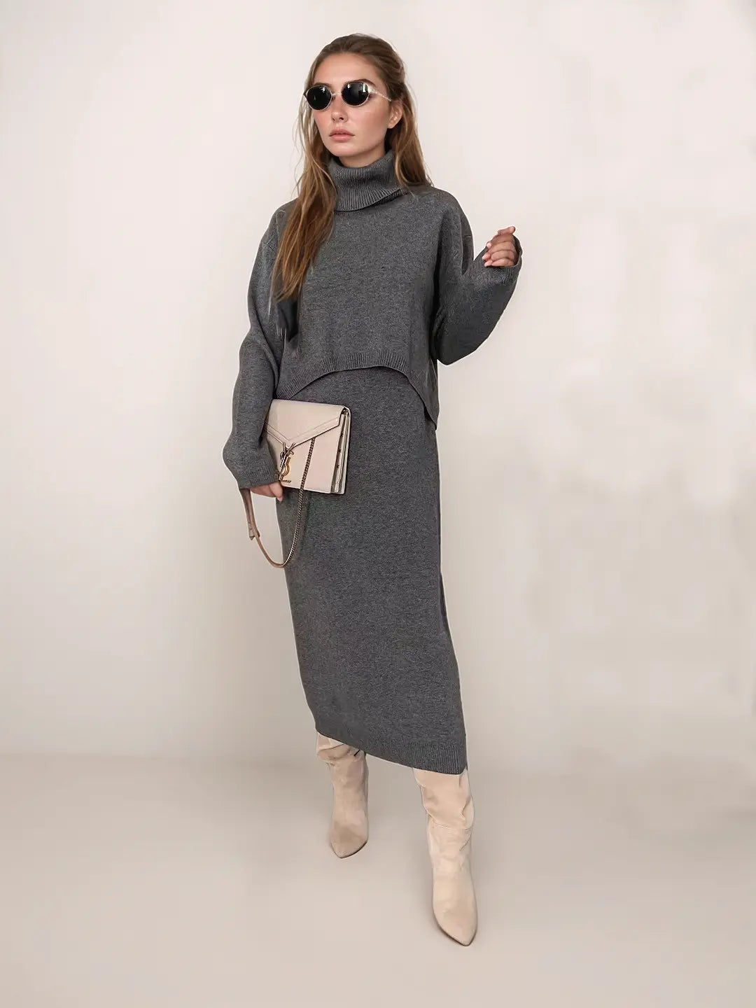 Sairan - Tweedelige set met coltrui Trendido