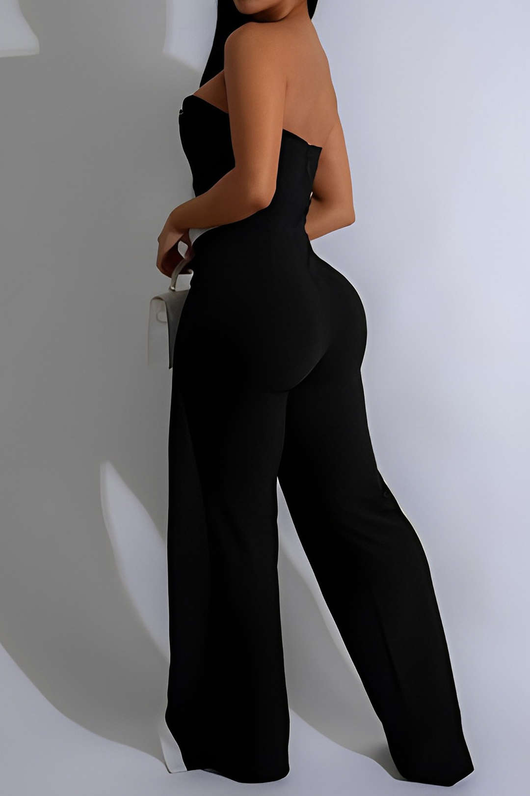 Sairan - Hoge Taille Mouwloze Jumpsuit