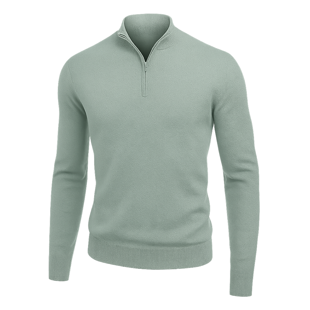 James - heren pullover met quarter zip