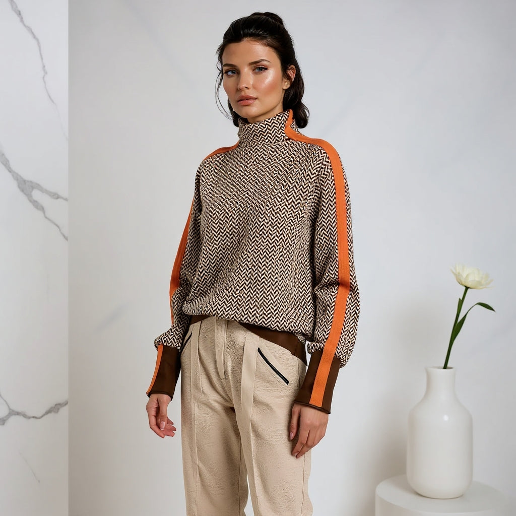 ADELLE - Gebreide Coltrui met Strepen