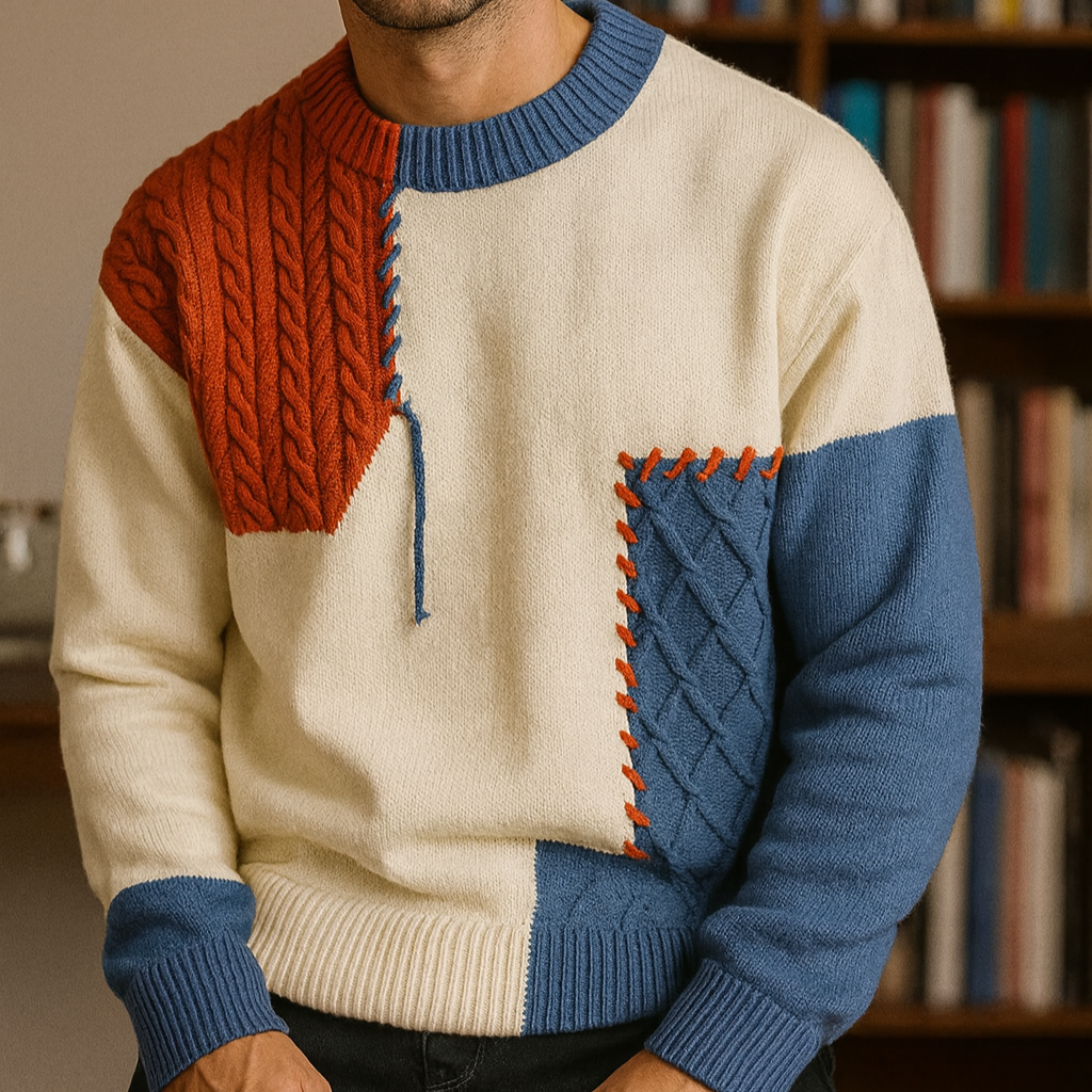 Ezaro - Patchwork Trui met Karakter
