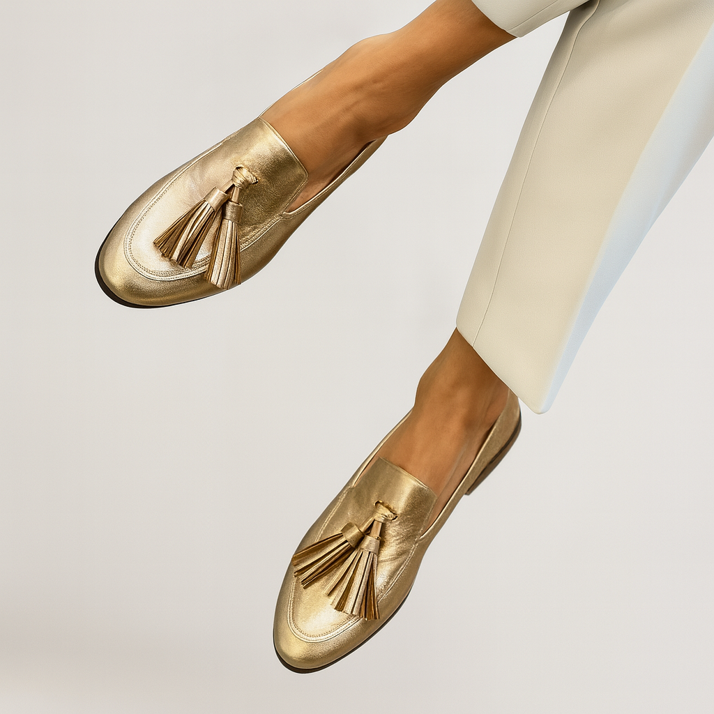 Aurelia – Elegante Gouden Loafers voor Dames