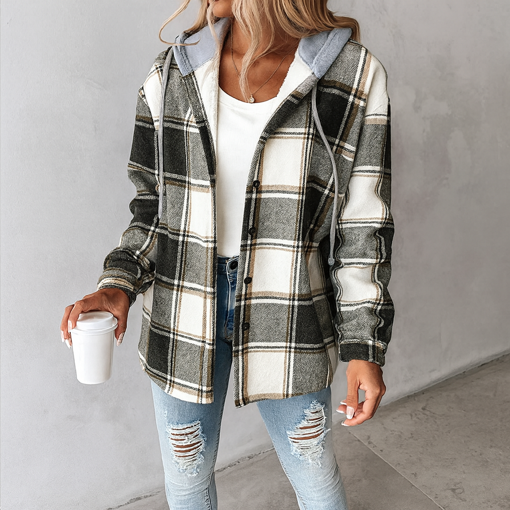Dames Oversized Geruite Jas