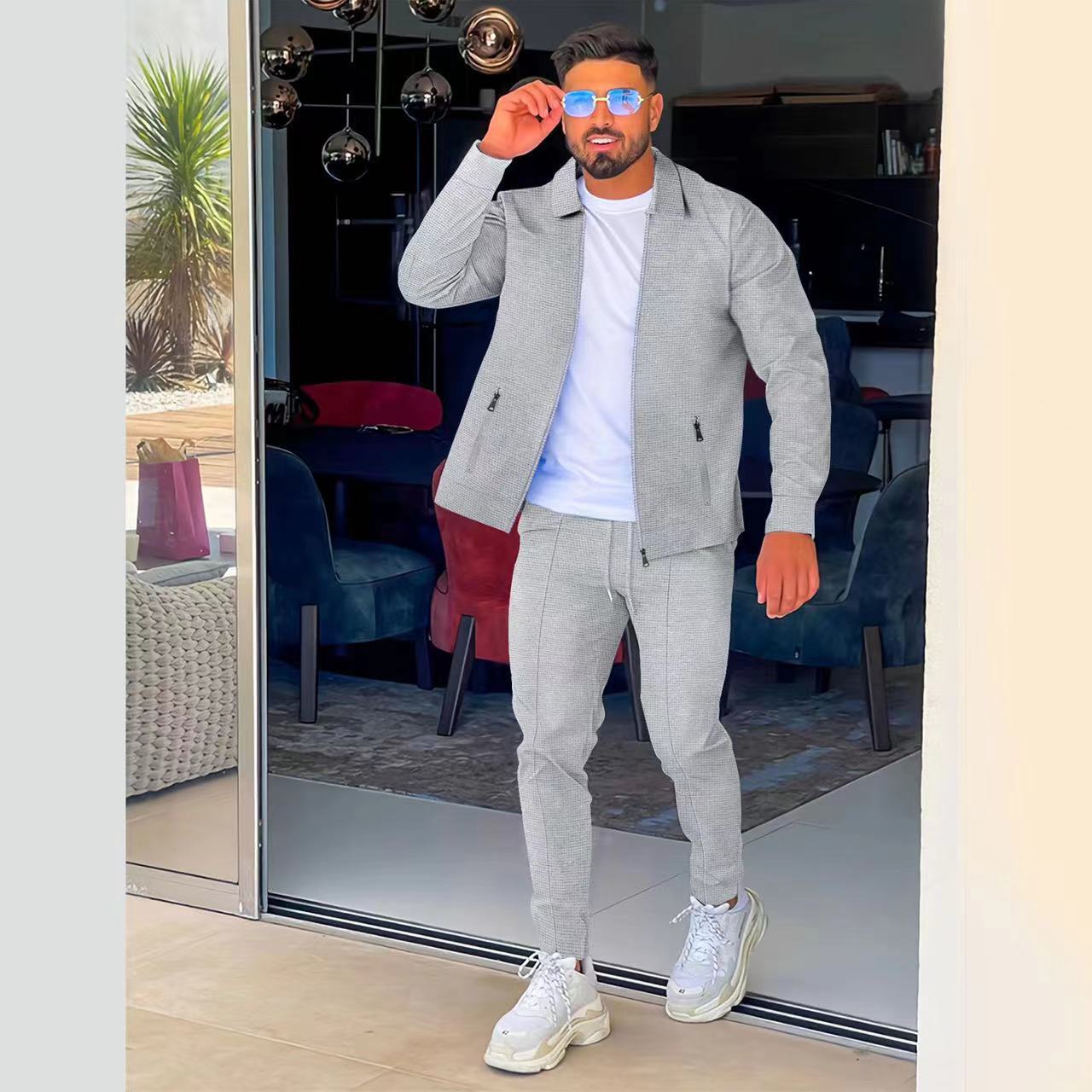 Nordevor – Heren Waffle Knit Zip Set