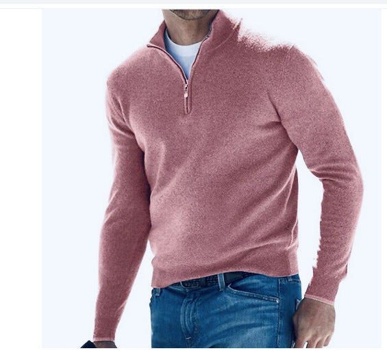 James - heren pullover met quarter zip