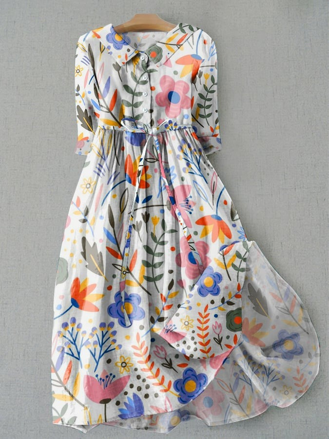 Dahlia – Zomerse midi-jurk met ceintuur