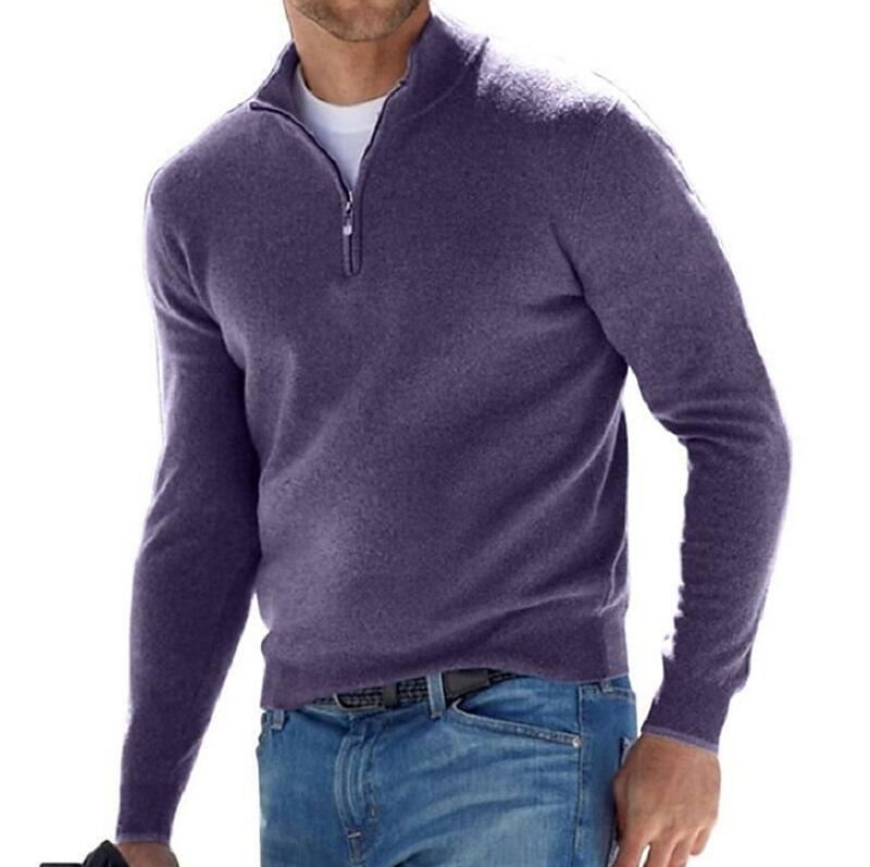 James - heren pullover met quarter zip