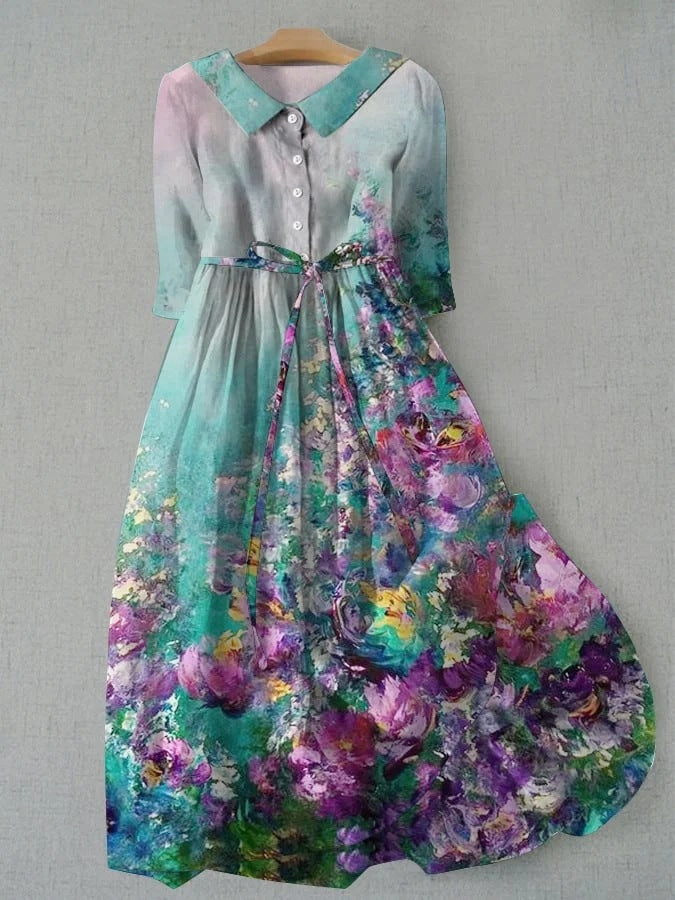 Dahlia – Luchtige midi-jurk met bloemenprint