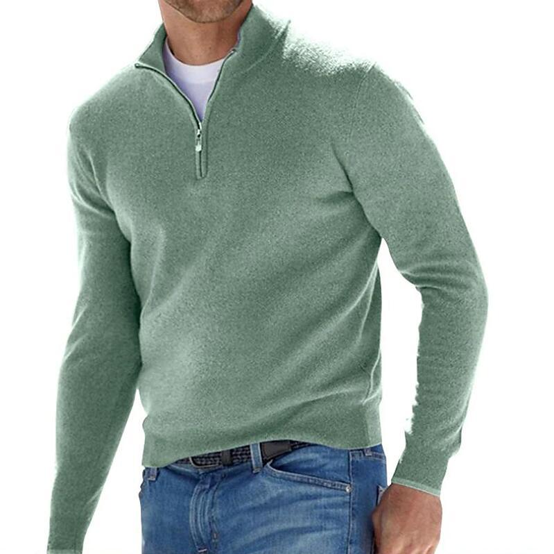 James - heren pullover met quarter zip
