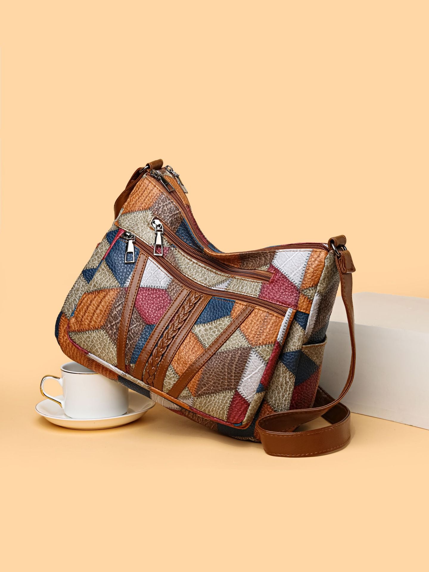 Mozaïek Leren Handtas