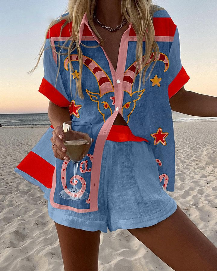 Boho - Casual Zomerset Stijlvolle Top & Shorts voor Dames