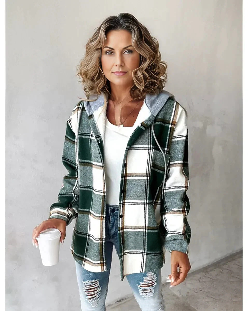 Dames Oversized Geruite Jas