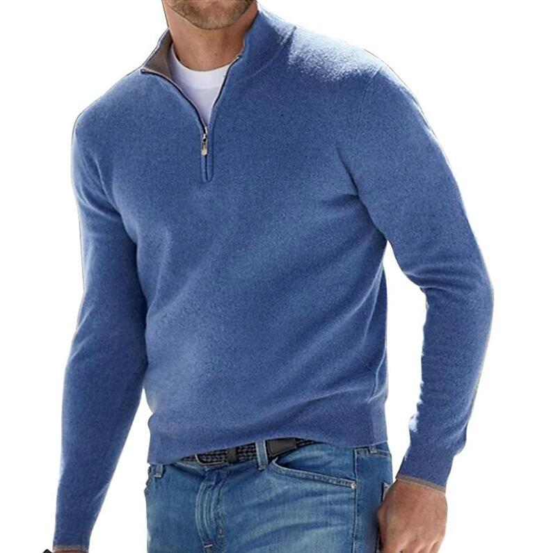 James - heren pullover met quarter zip